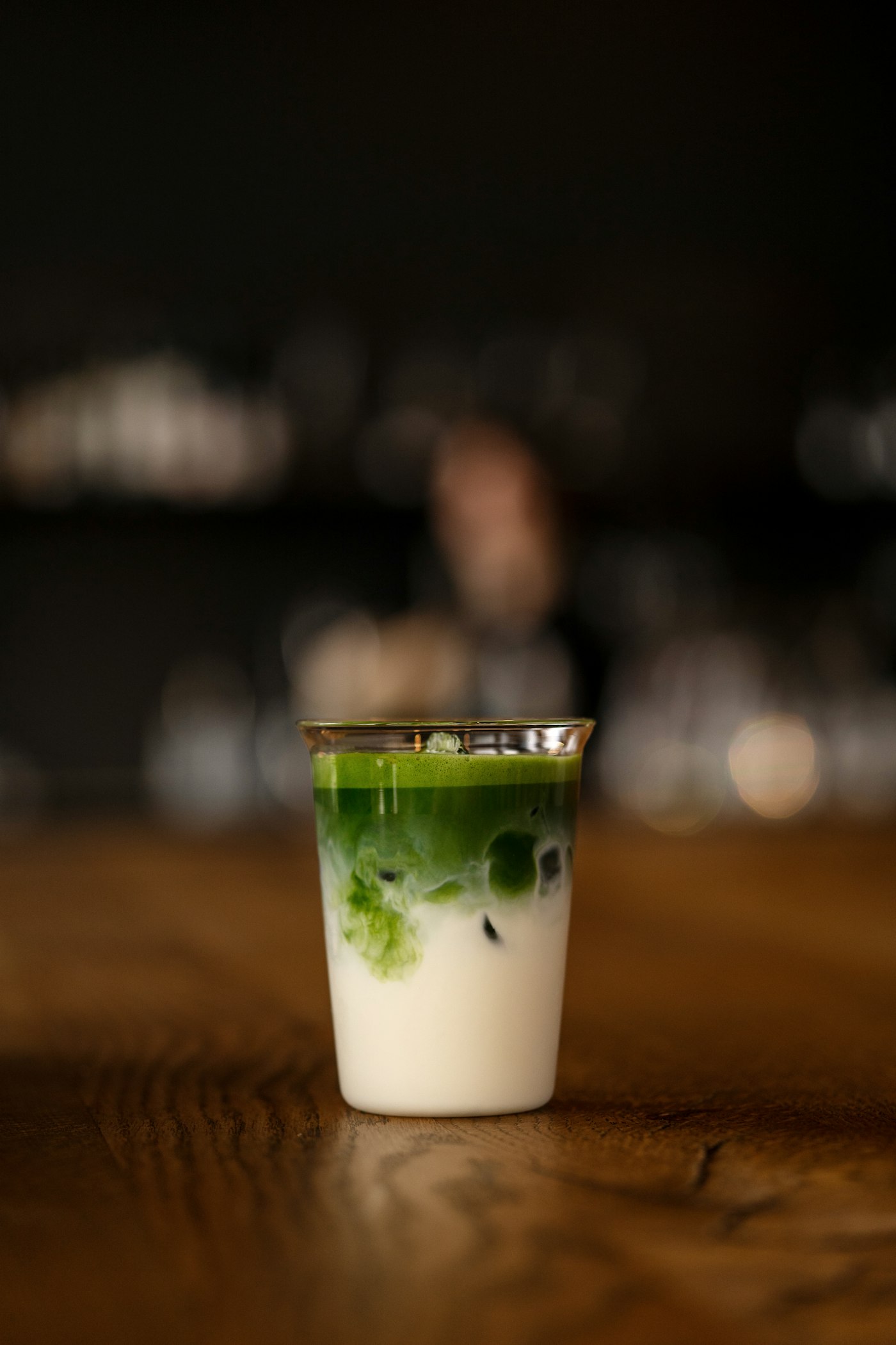 Buzlu matcha latte
